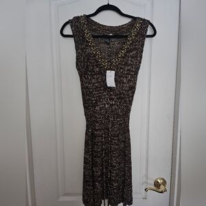 BCBG Max Azria Brown Sleeveless Knit Sweater Dress NWT Size Med